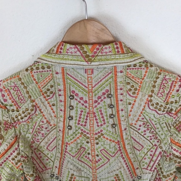 Johnny Was BIYA Jacket Embroider Beaded Blazer S - Picture 6 of 8